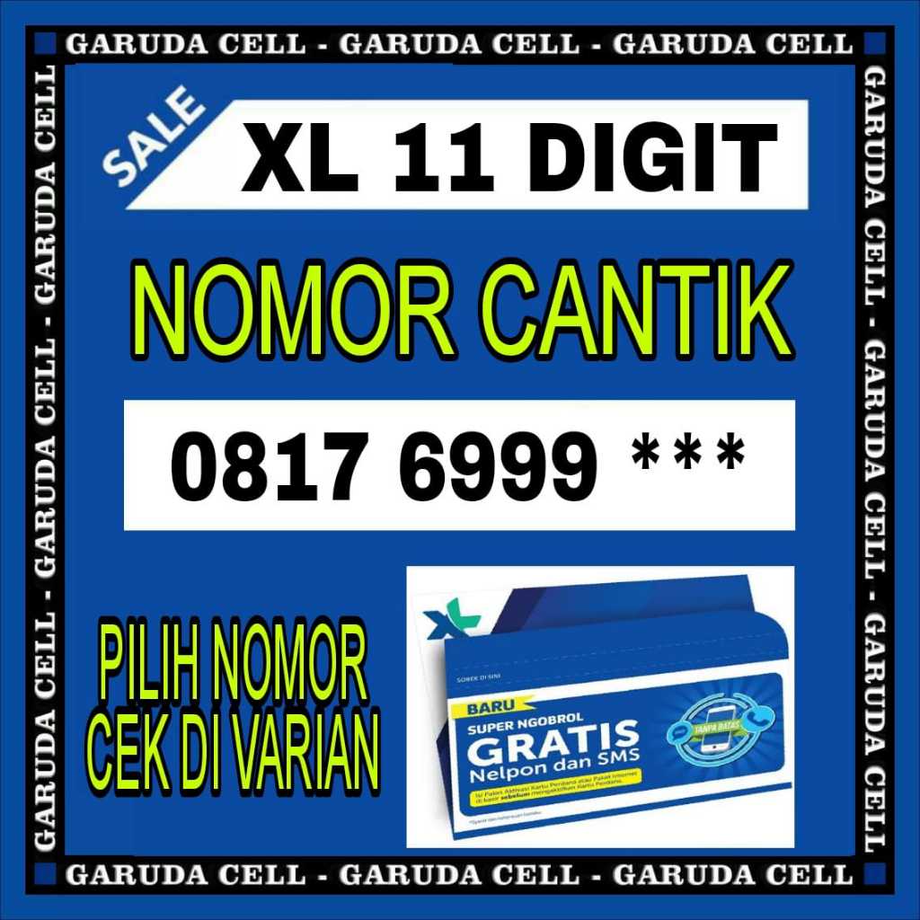 kartu Perdana XL Nomor Cantik 10 digit 11 digit angka