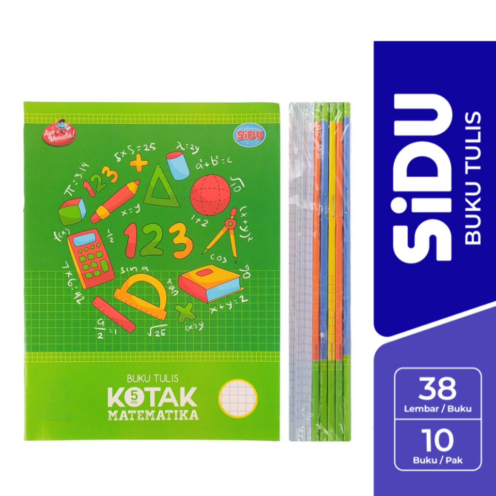 

FS Buku Tulis SIDU SINAR DUNIA Matematika Isi 10 Buku 1 Pack / Buku Kotak Strimin Kecil 5mm