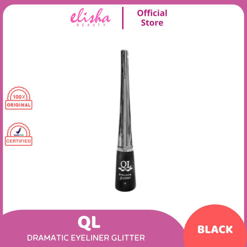 Ql Cosmetic Eyeliner Glitter Black - 4 ml
