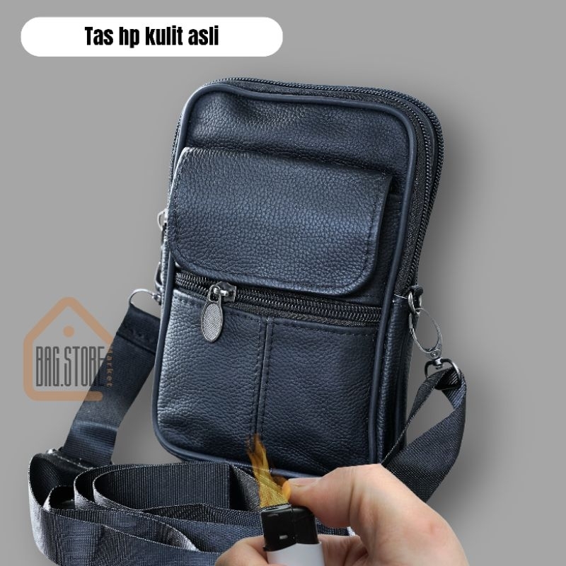 tas kecil kulit asli tas pinggang pria