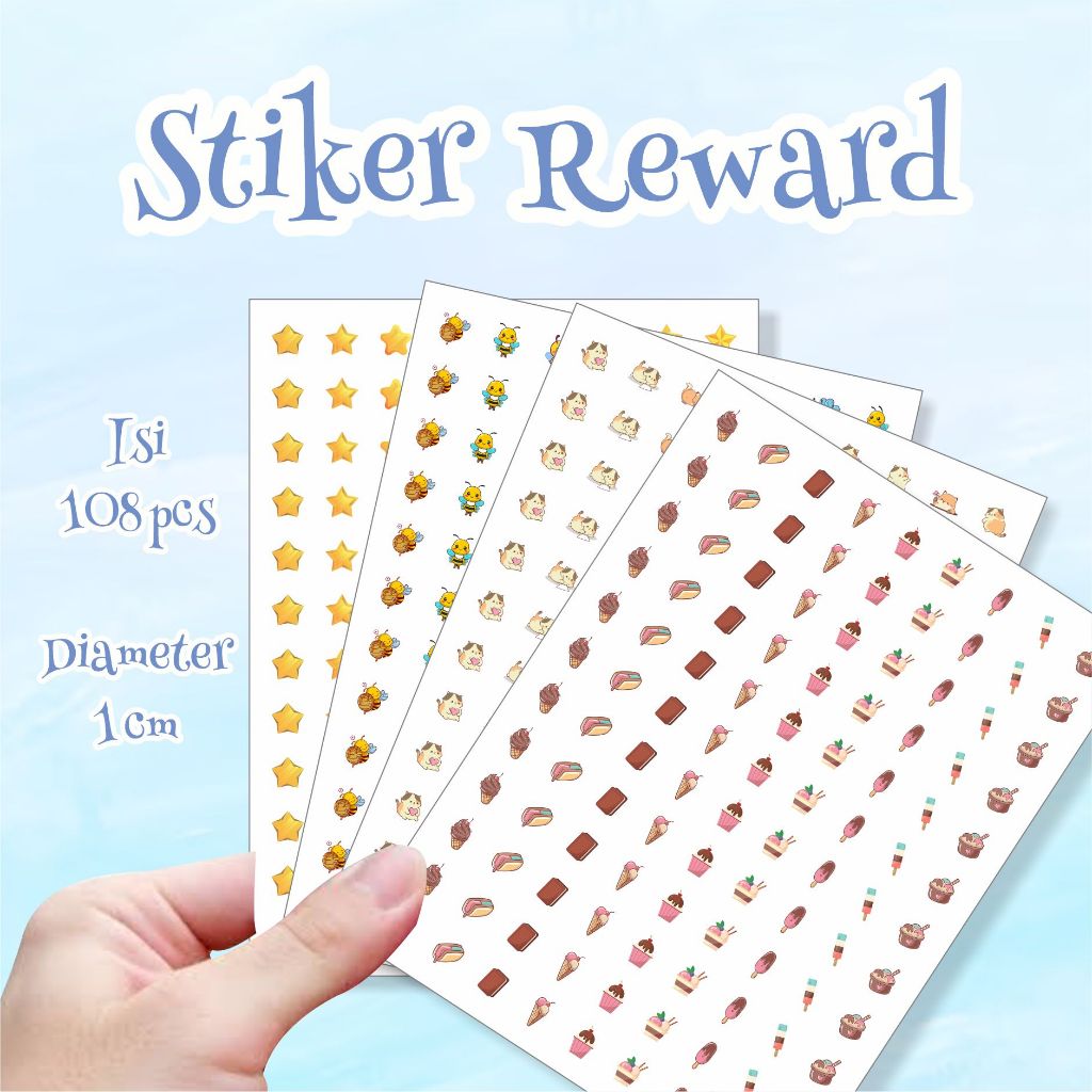 

108 Pcs Reward Sticker Anak / Stiker Hadiah Penghargaan Untuk Murid Diameter 1 cm