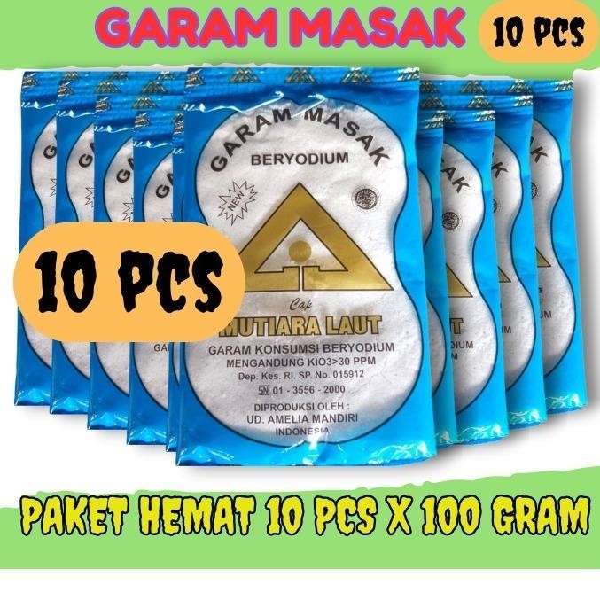 

SJ - [ Paket 10 pcs ] Garam Masak Halus Beryodium Garam Dapur Kualitas Super