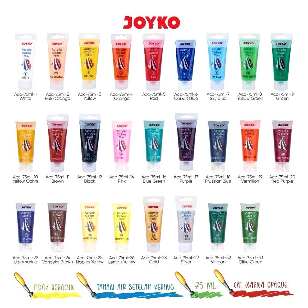 

Cat Acrylic JK ACC-75ML-1 White / 12 Black