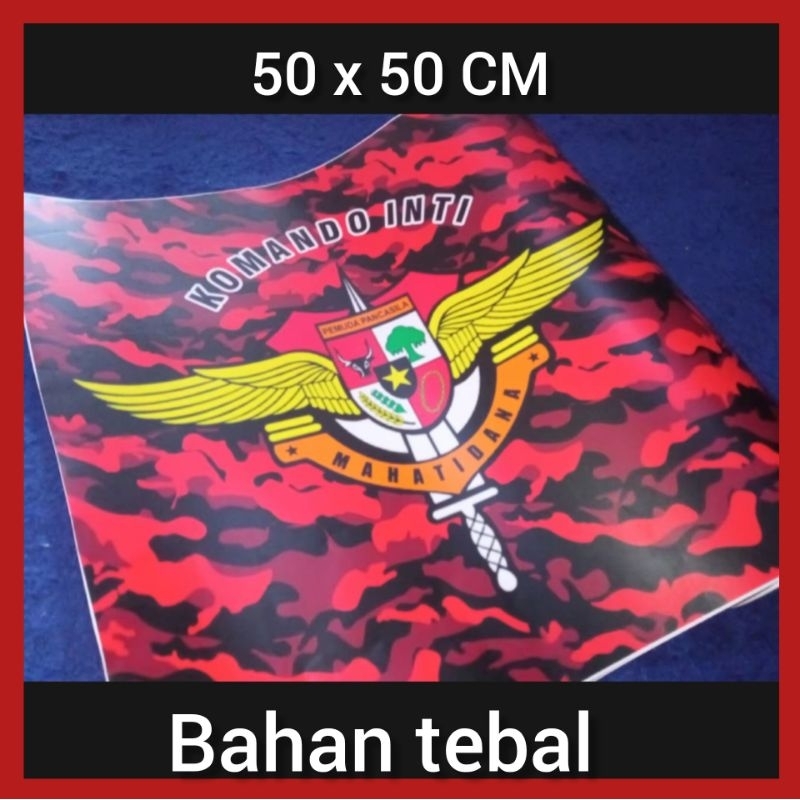 

STIKER LOGO PP KOMANDAN INTI UKURAN 50X50 CM BAHAN TEBAL PEREKAT KUAT