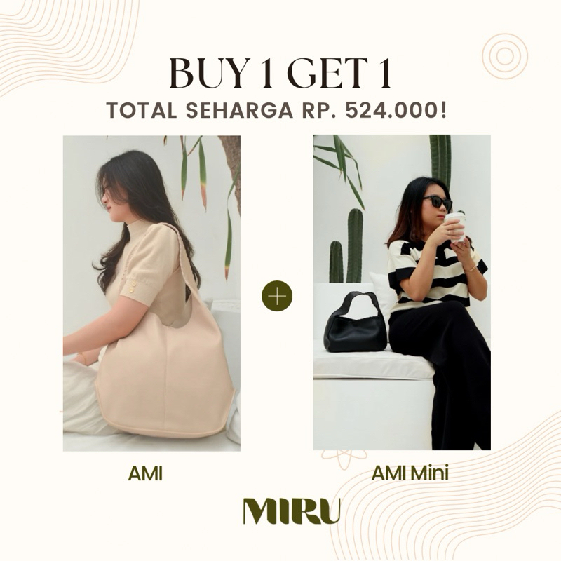 AMI Bundle - AMI & AMI Mini - Totebag dan shoulderbag slingbag | hobo bag