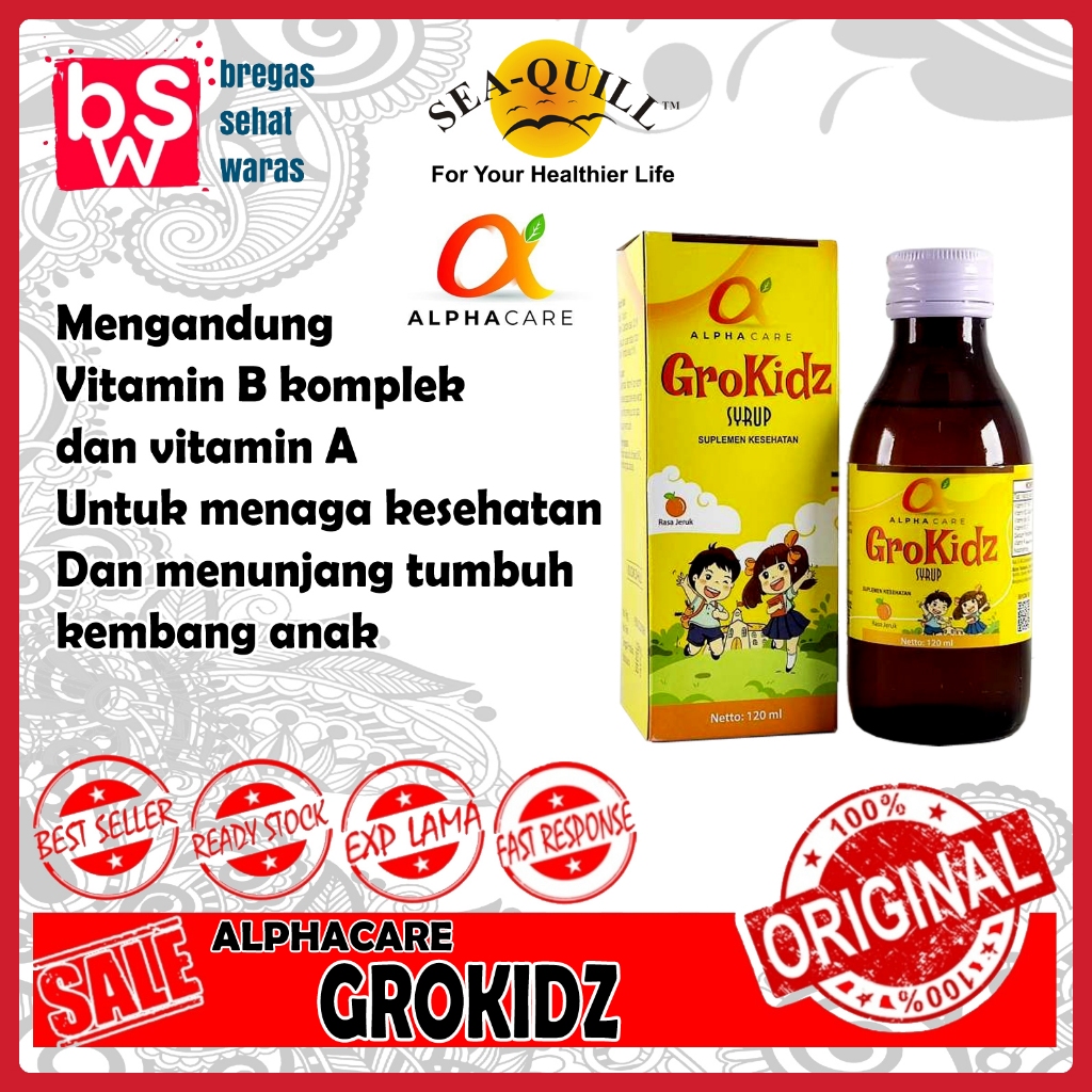 Alphacare Grokids - grokidz vitamin anak 1 tahun - penambah nafsu makan-vitamin kesehatan anak