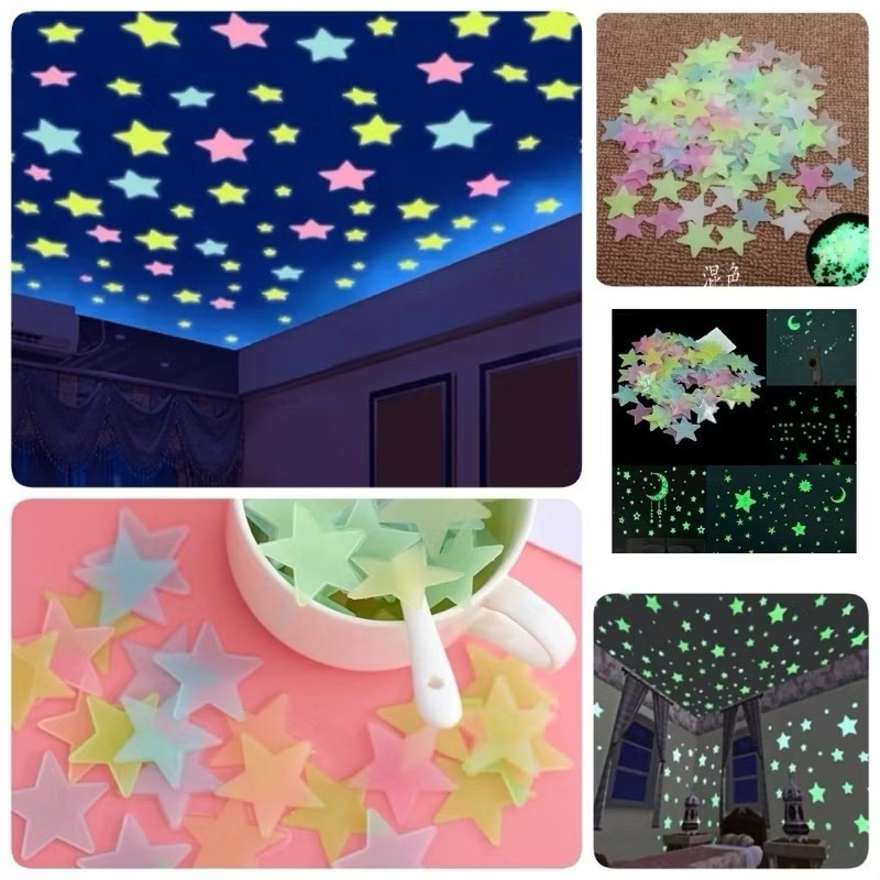 

Gs STICKER BINTANG / STICER GLOW IN THE DARK STAR 100 pcs / STIKER BINTANG 100 pcs Glow