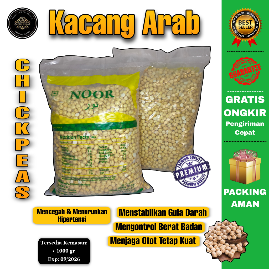 

KACANG ARAB 1 kg FULL DISKON / Chickpeas / Kacang Polong / Kacang / Kacang Arab Bagus untuk Tubuh