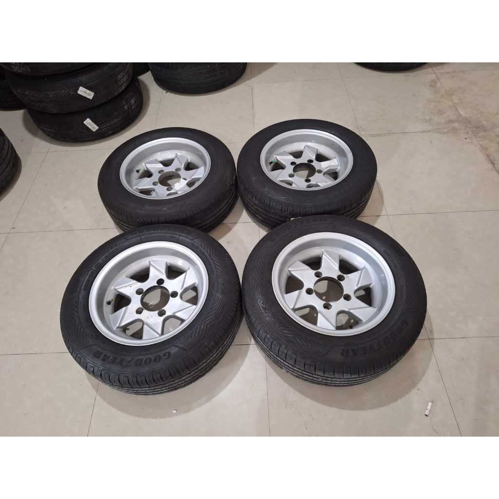 VELG MOBIL BEKAS JEEP RING 15B  LEBAR 7 PCD 5X139 ET 10 WHITE + BAN GY 205 65 R15 VELG UNTUK MOBIL J