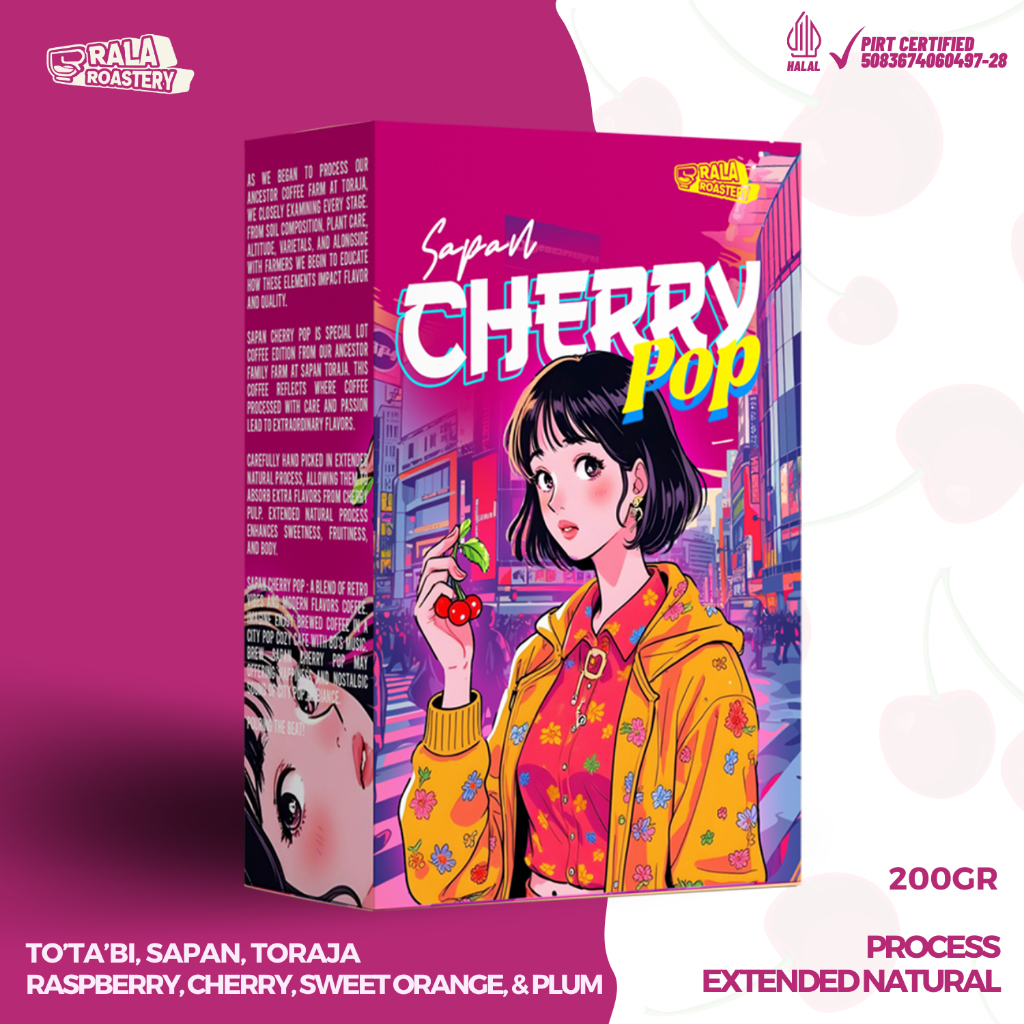 

Kopi Arabika Sapan Cherry Pop | Toraja Sapan Natural Single Origin Arabica 200gr