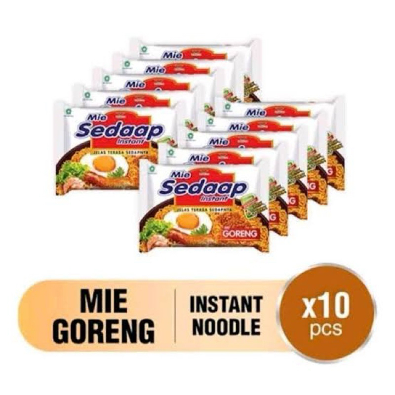 

paket mie sedap 10 pcs/ sedap goreng/ sedap soto/ sedap kari spesial/ sedap ayam bawang/ sedap goreng selection