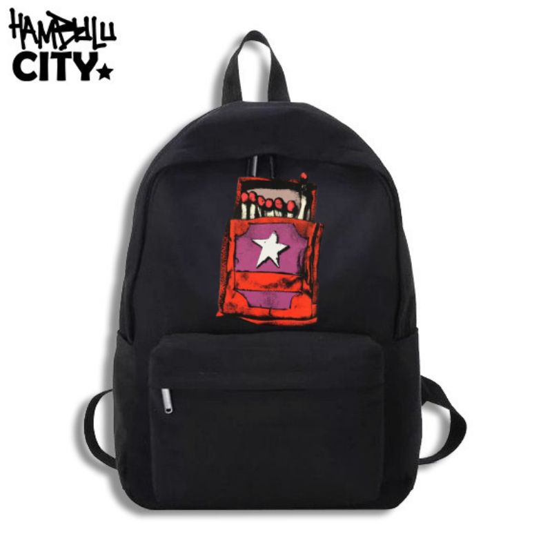 Tas Ransel Pria tas ransel sekolah hitam korek kayu