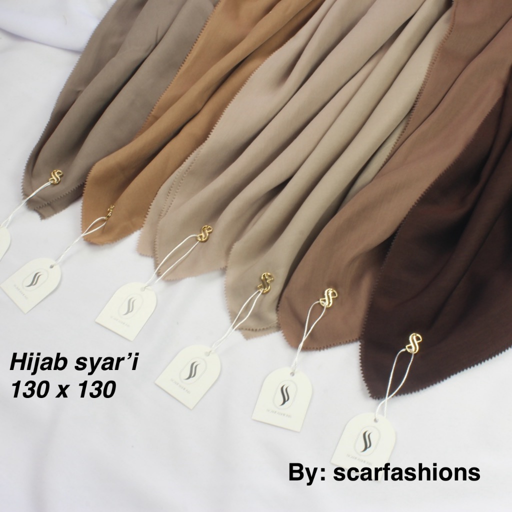Jilbab segi empat Voal SYARI JUMBO POLOS by SCARFASHION ukuran 130x130
