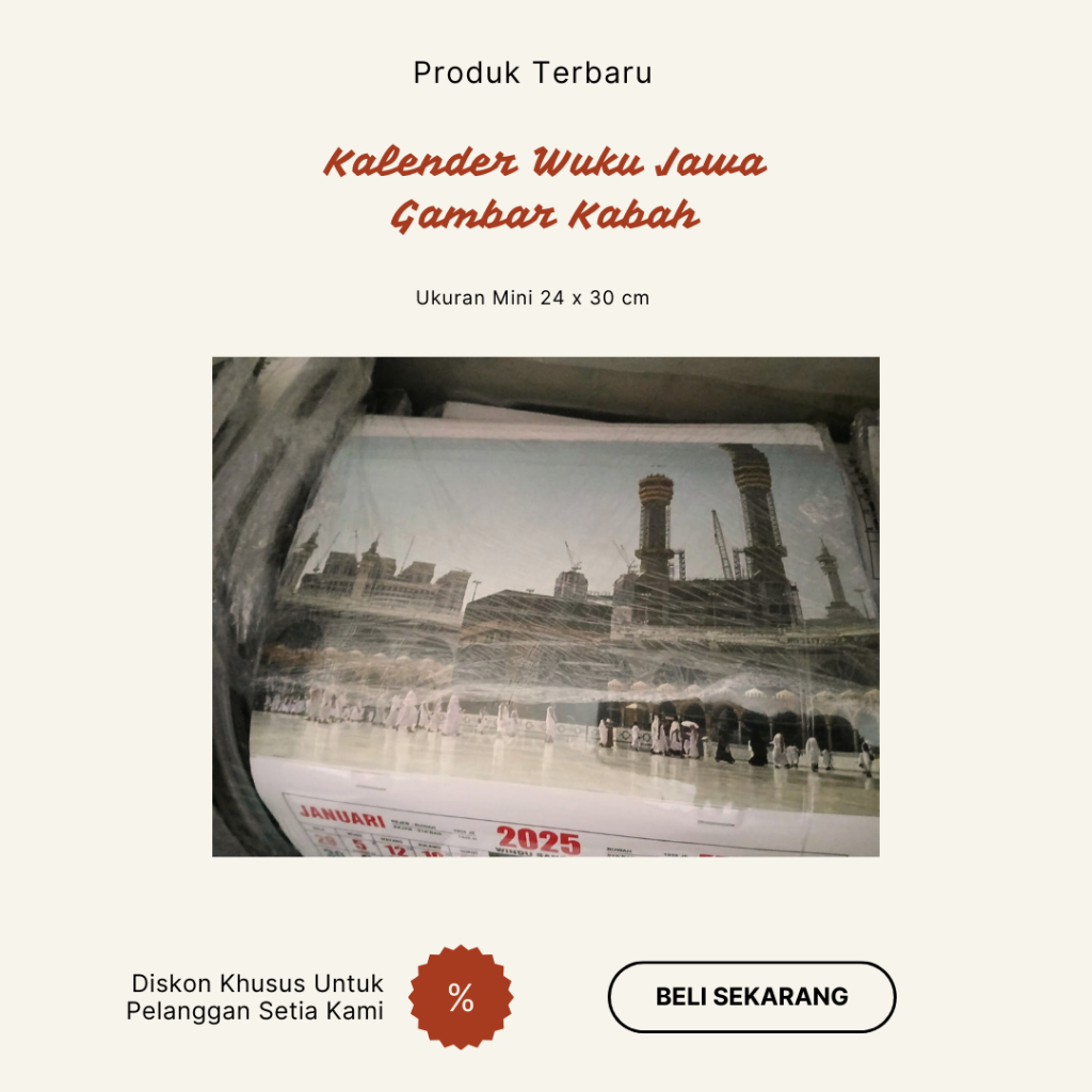 

Kalender Dinding 2025 Terbaru Wuku Jawa Gambar Kabah Ukuran Mini 24 x 30 Cm - Hiasan Dinding Calender Kalendar Calendar Ka'bah Kaba Ka'ba Al Kaaba Masjid al-Haram Mecca Saudi Arabia Arab Mekkah Mekka Mekah Meka Aranbic Madinah Haji Umrah