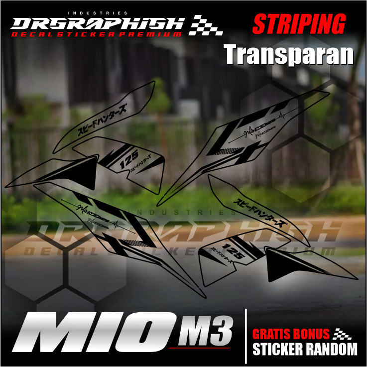 WK 1 Striping Transparan Mio M3 Terbaru - Striping Mio M3 Transparan