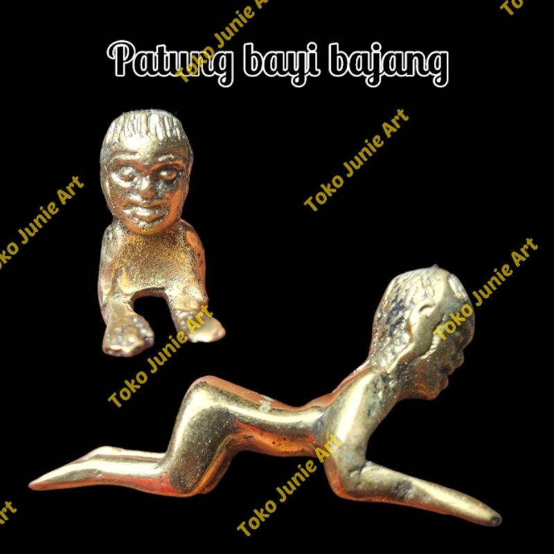 Patung Tuyul Bayi Bajang Kencono Emas Kuningan Asli Antik