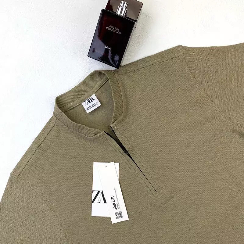 Kaos Polo Shirt Pria | Tshirt Kerah Sanghai | Atasan Ziper Polo Lengan Pendek | Polo Shirt Ziper