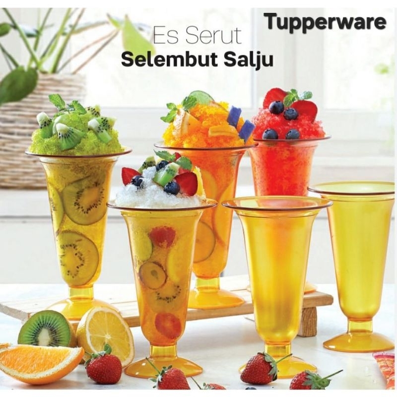 SALE 50%  Tupperware Dessert Parfait Glass  (4 Pcs) / Gelas Crystal Party Tumbler Cup Ice Cream Minu