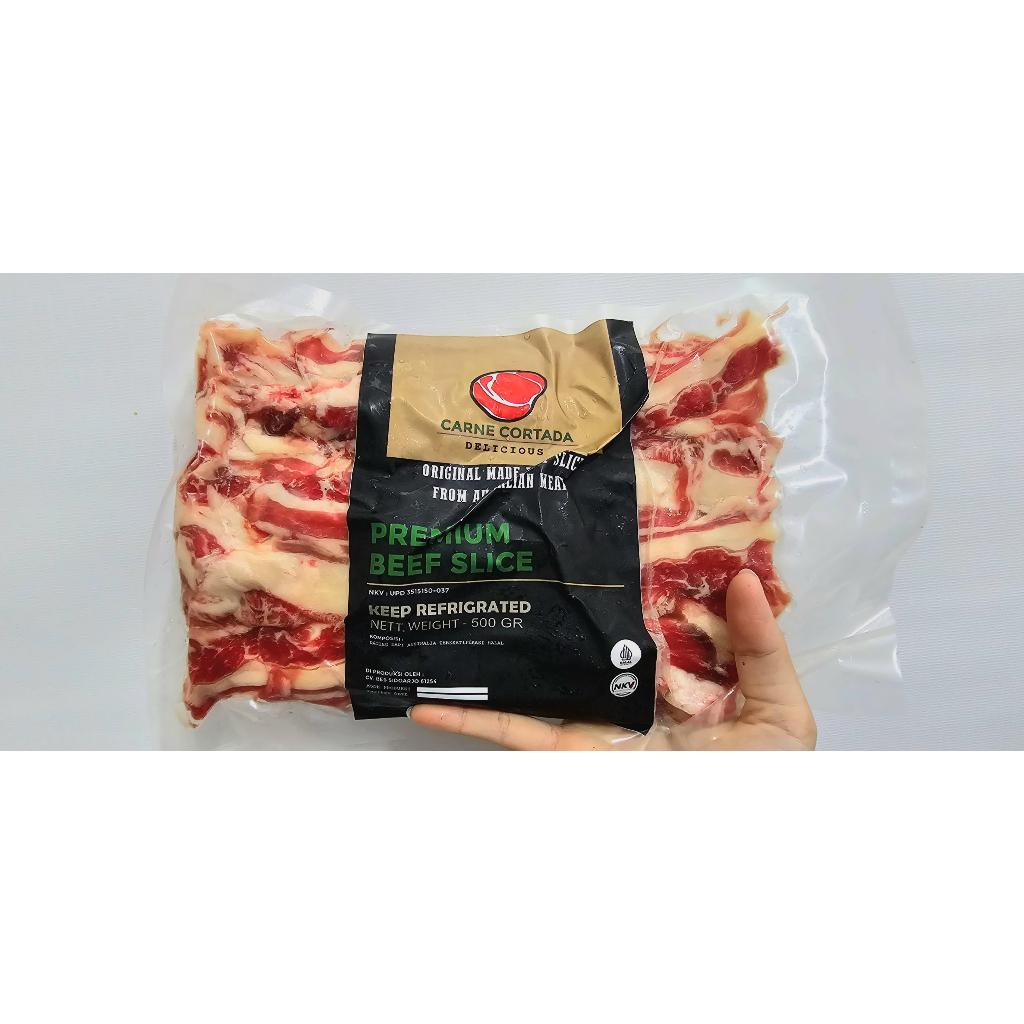 

CARNE CORTADA BEEF SLICE by Bakso Empal Sapi NETT. WEIGHT @500GR