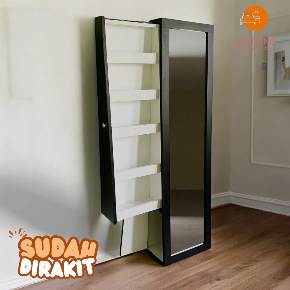 Cermin Standing Mirror Full Body Makeup & Hijab Dengan LampuLED-Standing Mirror Makeup Hijab-MIRA A2