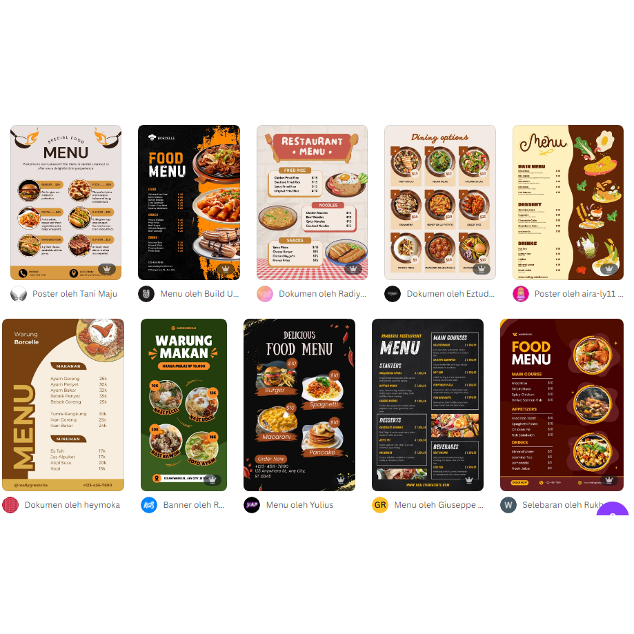 Biaya desain menu/flyer