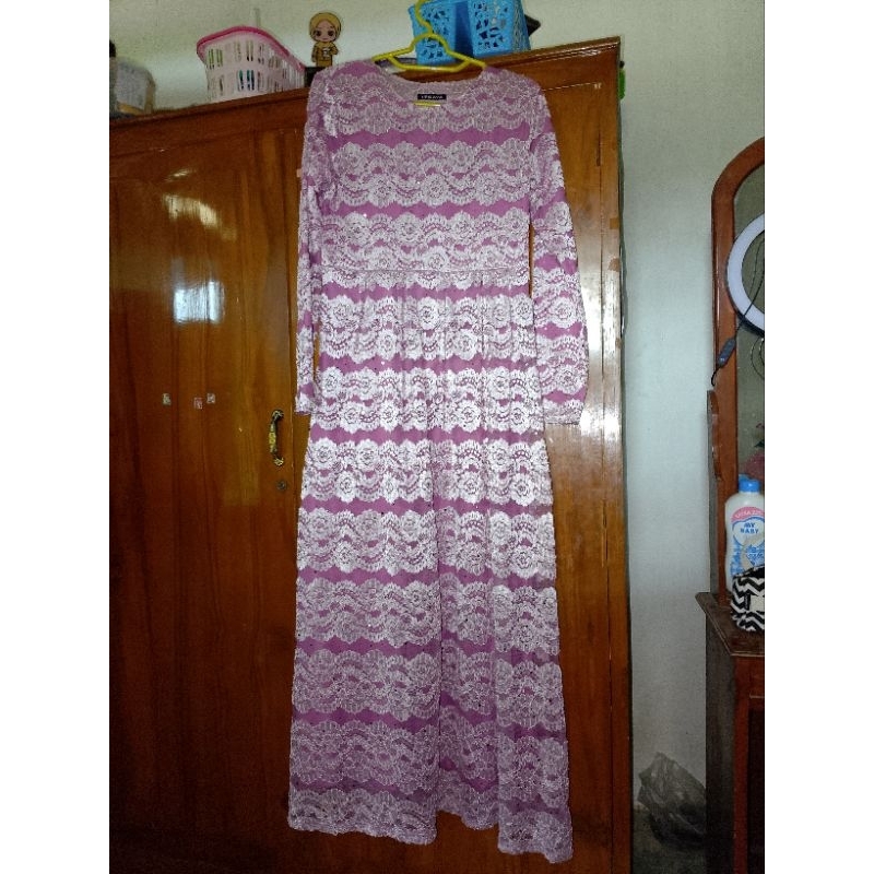 gamis dress brokat prelove Ld 110 PB 128