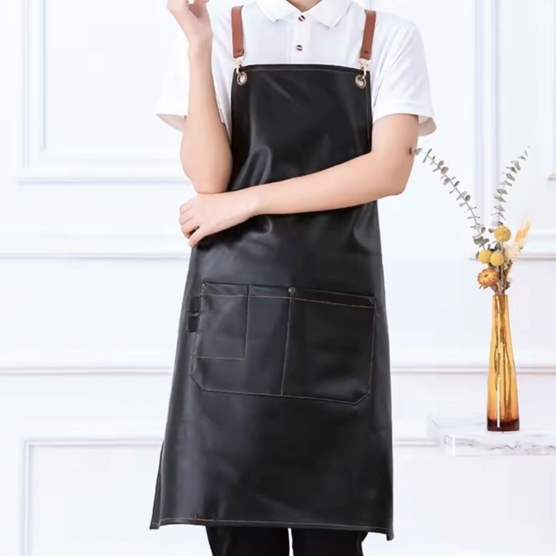celemek kulit apron masak style pria wanita celemek Korean
