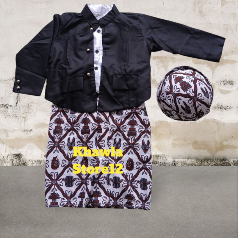 Setelan Beskap OVJ/Hewes Anak Laki/Baju Adat Jawa Anak/Batik Sido Luhur(Blangkon Solo)
