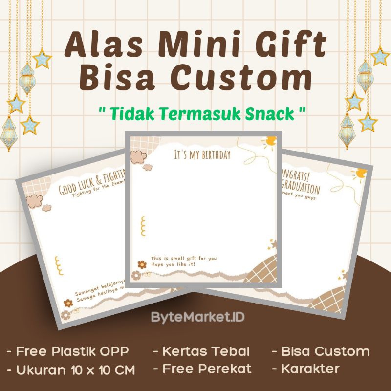 

1 Lembar Alas Kertas Gift Snack Mini /Bisa Custom Teks /Langsung Kirim Tidak PO