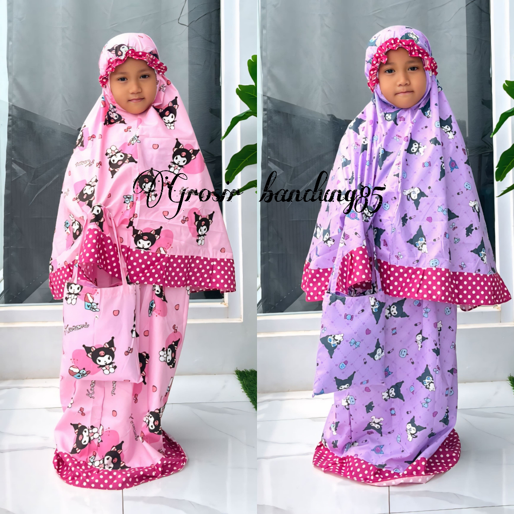 Grosir Bandung Mukena Anak Motif Lucu berbagai Warna Pakaian Muslim Anak Perempuan Mukena Anak Karak