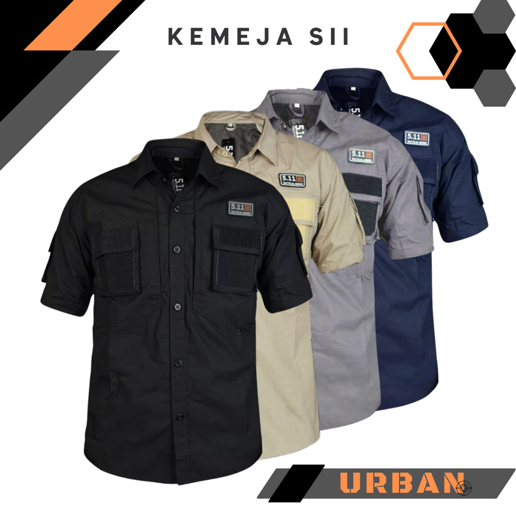 UrbanTactical - Kemeja Lapangan Lengan Pendek - Bahan American Ripstop - Baju PDL Tactical Outdoor