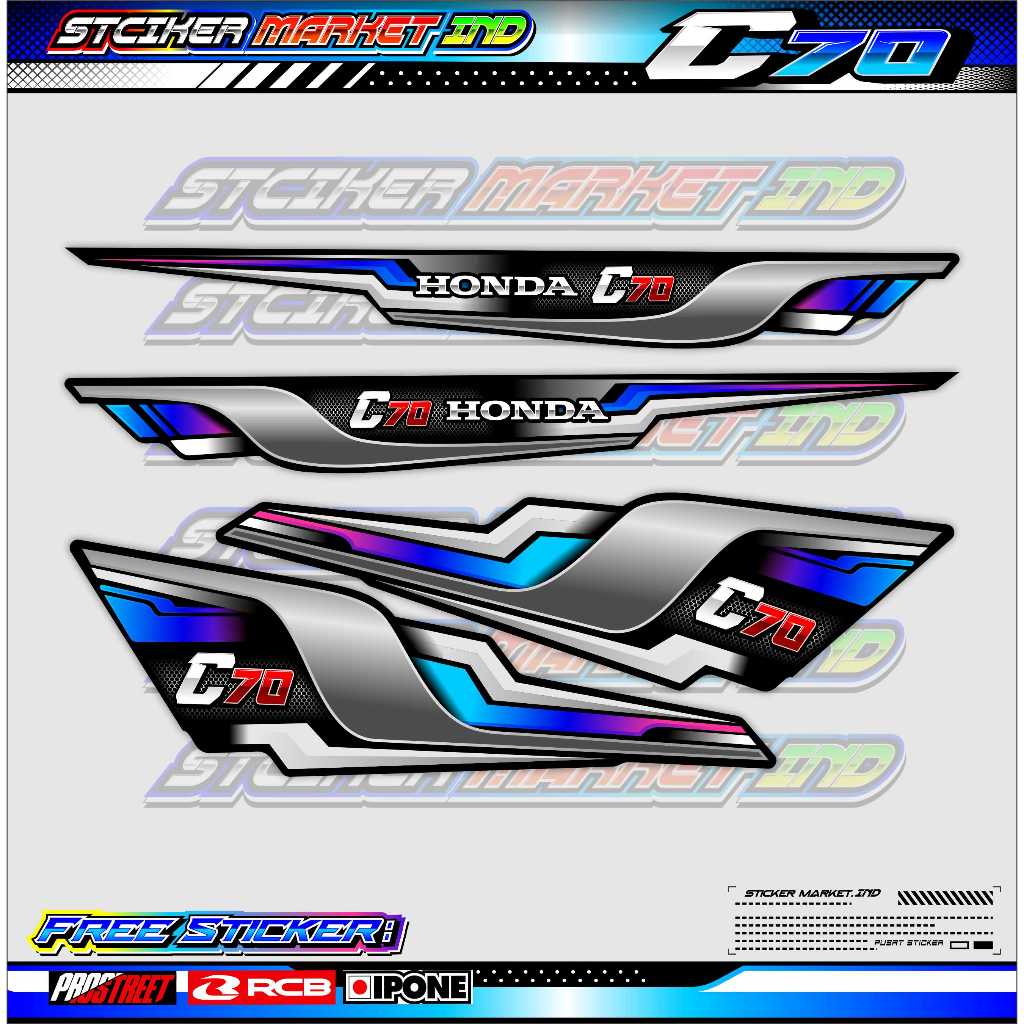 STRIPING VARIASI HONDA C70 / STICKER LIST VARIASI MOTOR HONDA C70