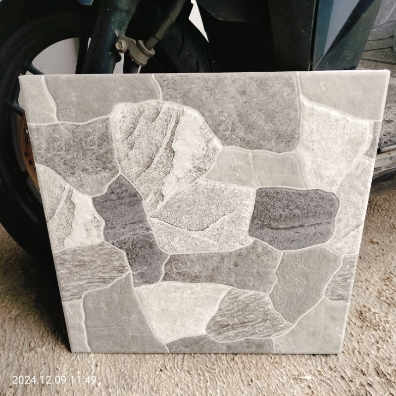 KERAMIK LANTAI CARPOT KASAR ASIA TILE OSLO GREY 40X40 KW1