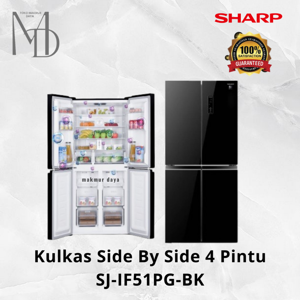 Kulkas Sharp 4 Pintu Side By Side Lemari ES SIDE SJ-IF51PG-BK / SJ IF 51PG BK / 4 DOOR IF51PG