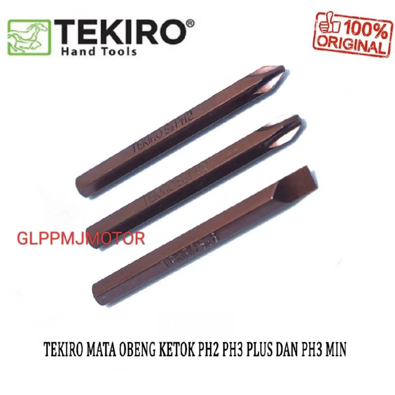 Tekiro Mata Obeng Ketok PH2 PH3 Plus dan Min - + Getok PH 2 3 Lancip Tumpul