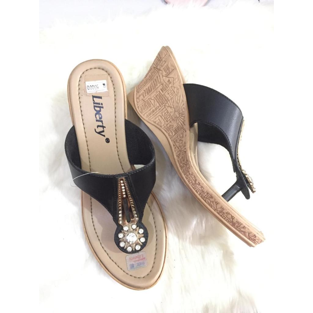 Sendal Fashion Liberty hitam besi bulat size 36-40