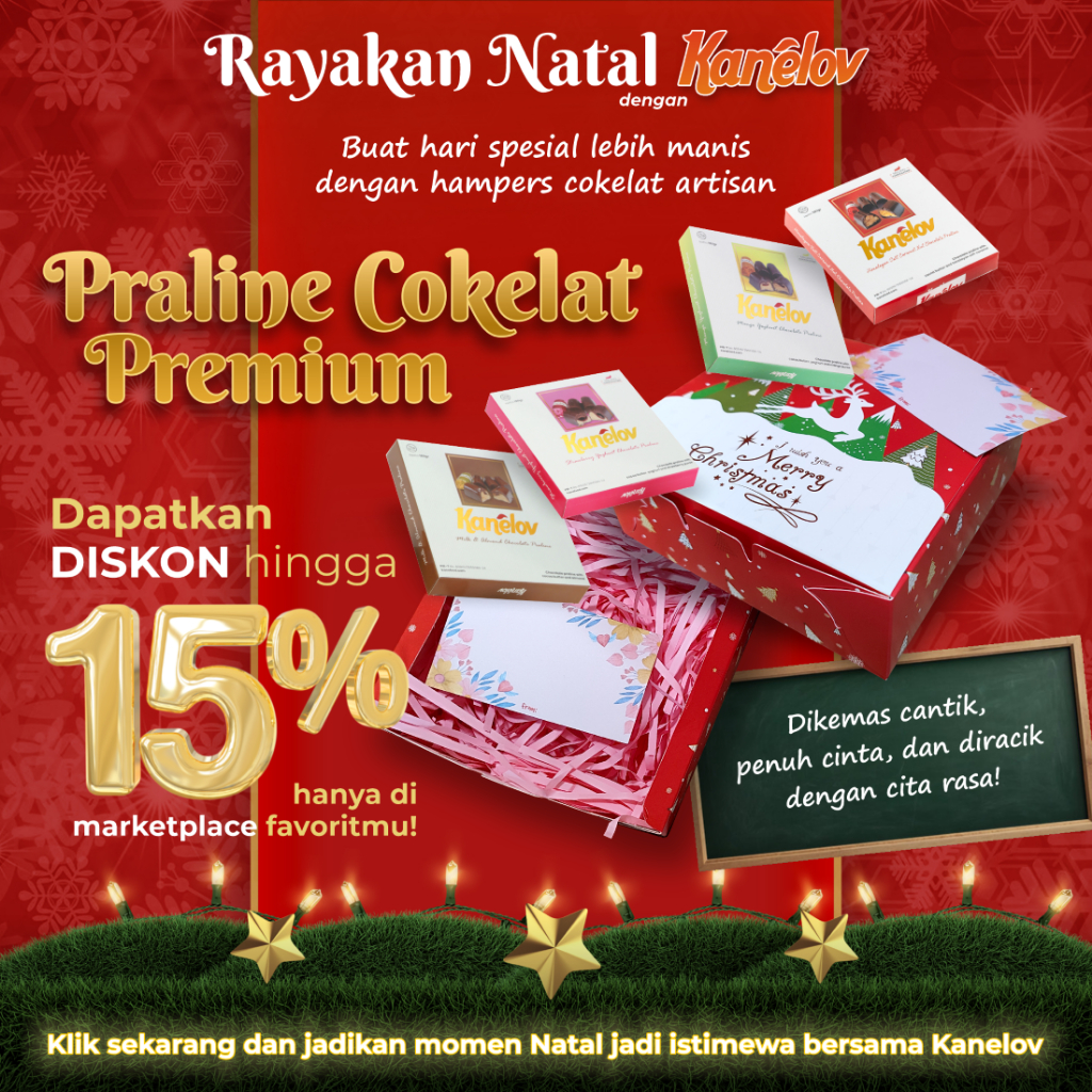 

PARCEL HAMPERS NATAL TAHUN BARU - Cokelat Praline - Cokelat Kanelov - Cokelat ala Belgia - Isi 2pcs cokelat