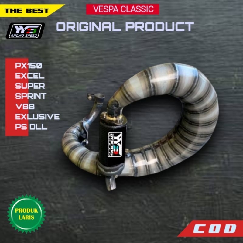 knalpot vespa lobster/udang 150-200cc