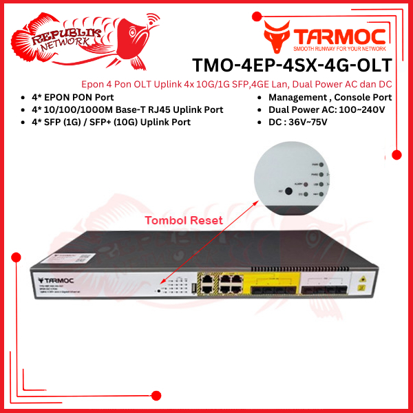 Tarmoc TMO-4EP-4SX-4G-OLT | OLT EPON 4 PON ( Bukan OLT HSGQ E04R 4 PON )