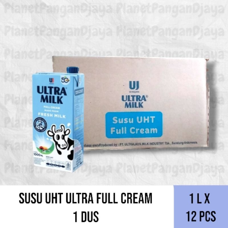 

Susu UHT Ultrajaya Full Cream 1L 1 Dus Isi 12 Pcs