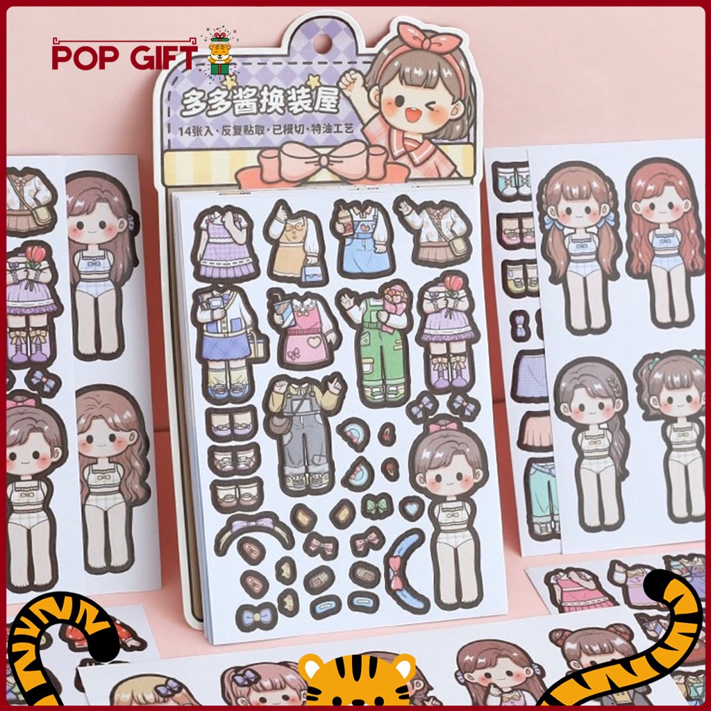 

PG Stiker Pack DIY Dress Up Pakaian Lucu Dengan Kertas Tema Taman Dodogirl Buku Stiker Anak TLD109