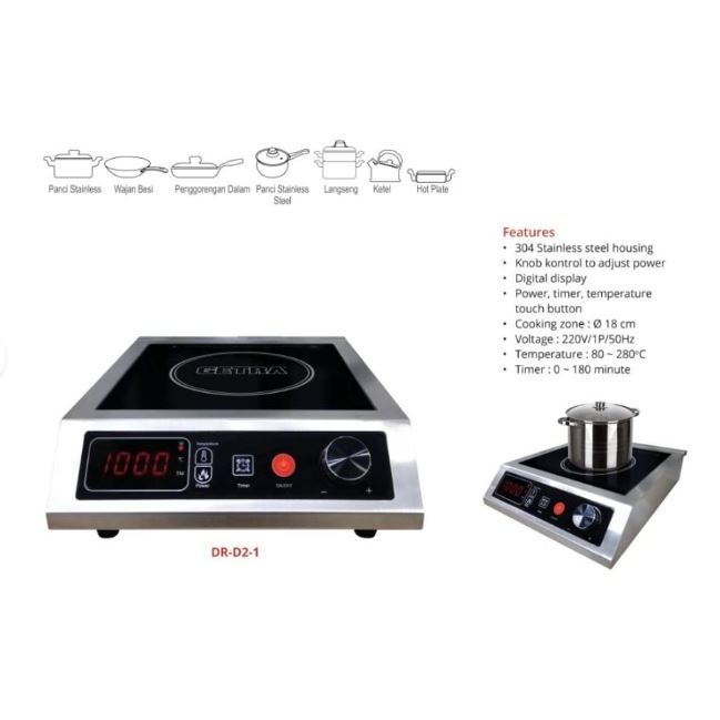 Getra DR-D2-1 Induction Cooker / Kompor Induksi Elektrik Komersial