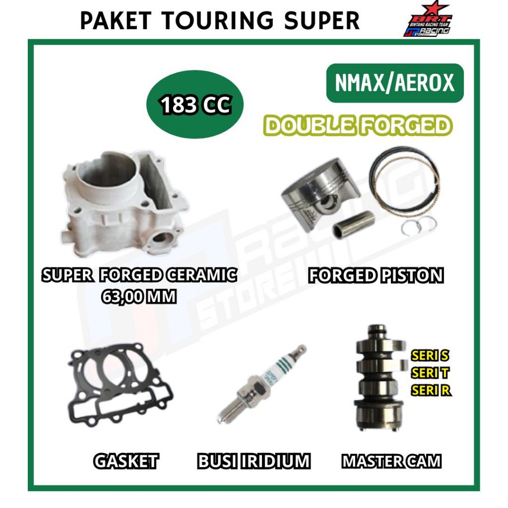 Paket Bore UP  Nmax/Aerox Block Ceramic - Piston - Noken AS - BRT Paket Touring 2