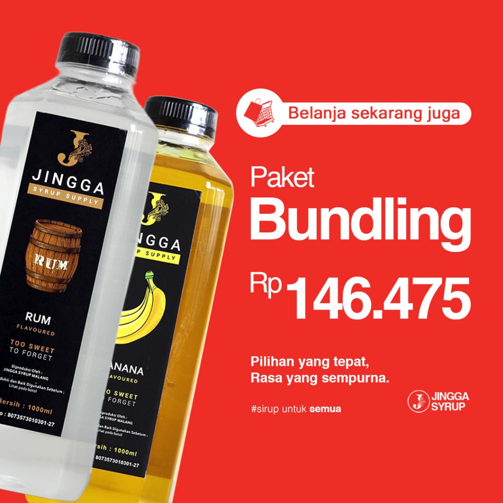 

JINGGA Paket Bundling Syrup - Sirup Banana dan Rum 2L