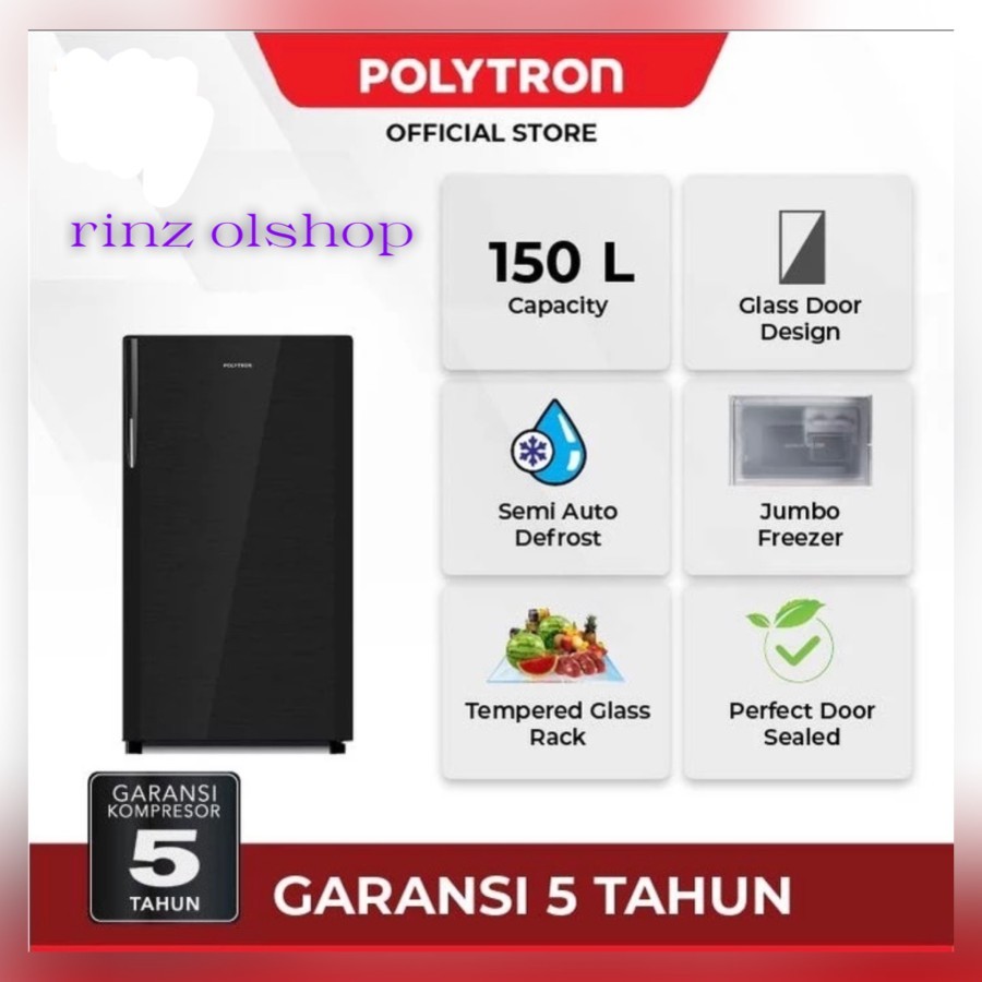 POLYTRON PRA15DMY KULKAS 1 PINTU PRA 15DMY