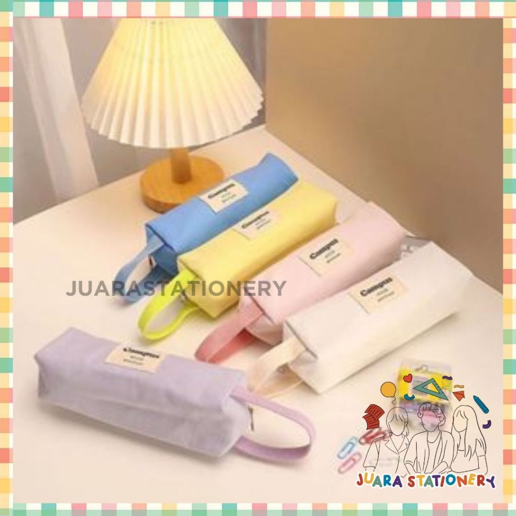

Tempat Pensil Kanvas Korea Campus / Pencil Case / Tepak Pensil (623)