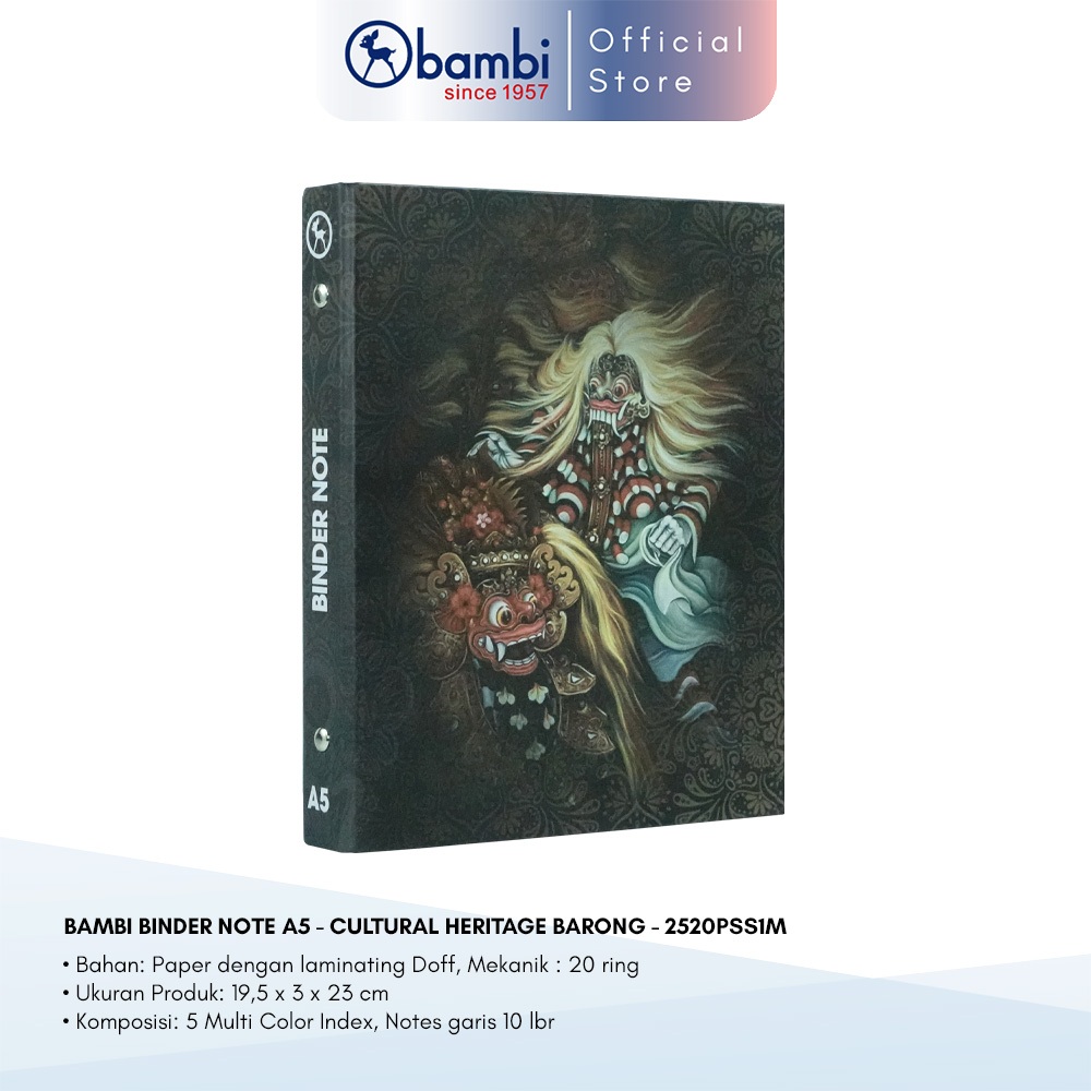 

Bambi Binder Note A5 Cultural Heritage Barong kode 2520P-SS1M Original