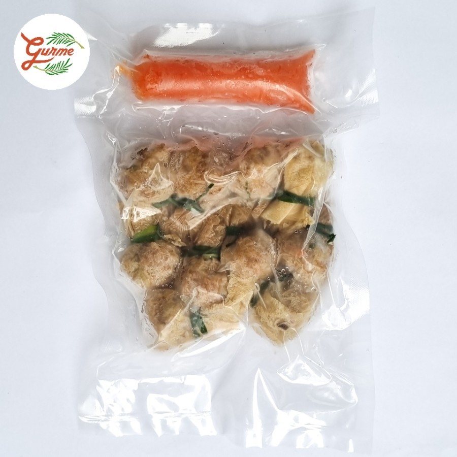 

Pangsit Emas Ayam Udang Money Bag Chicken Shrimp Frozen Dimsum Premium isi 10 pcs dengan Saus Sambal