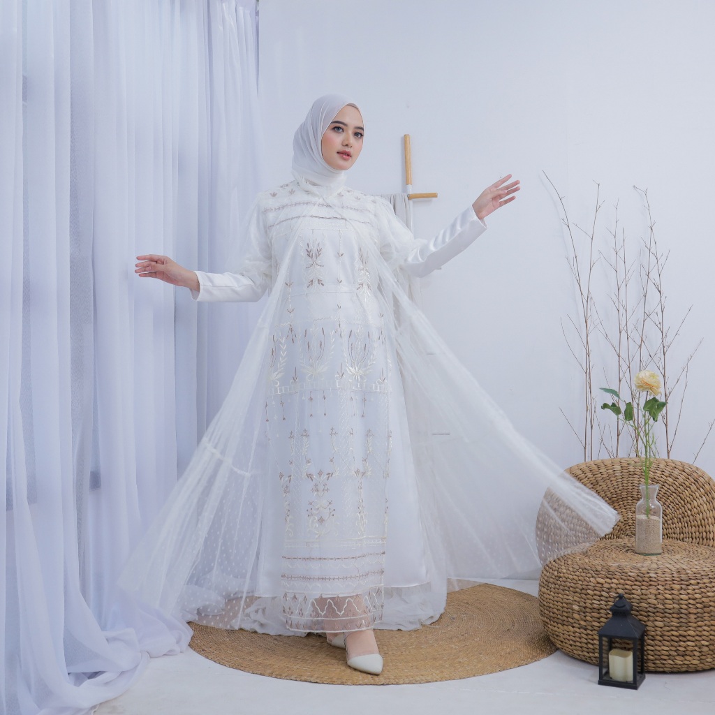 DIWANG.IND - Delila Dress | DRESS LEBARAN 2025 | DRESS PESTA | Maxi Dress Kekinian dengan Brukat Til