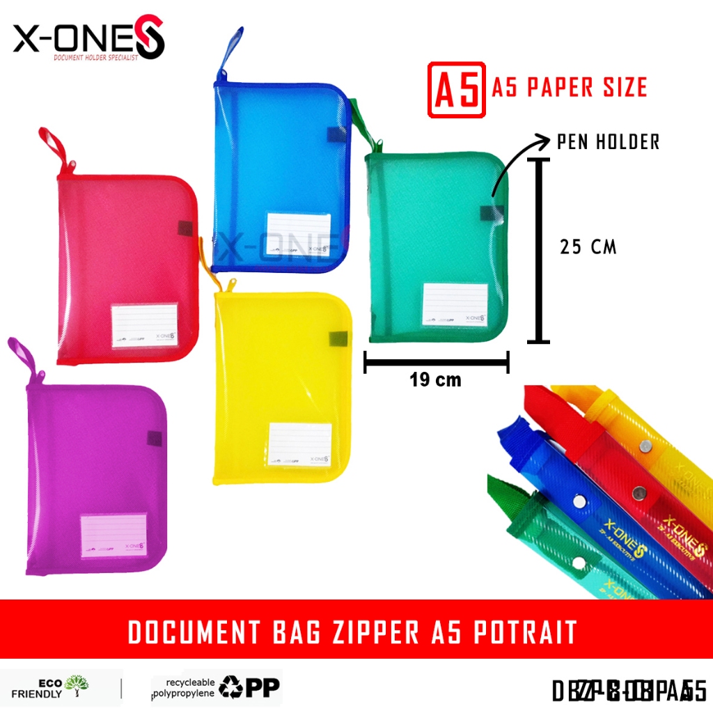 

X-ONE ZIPPER BAG RESLETING FULL COLOUR A5 (UKURAN BUKU TULIS) / ZPC-01 A5